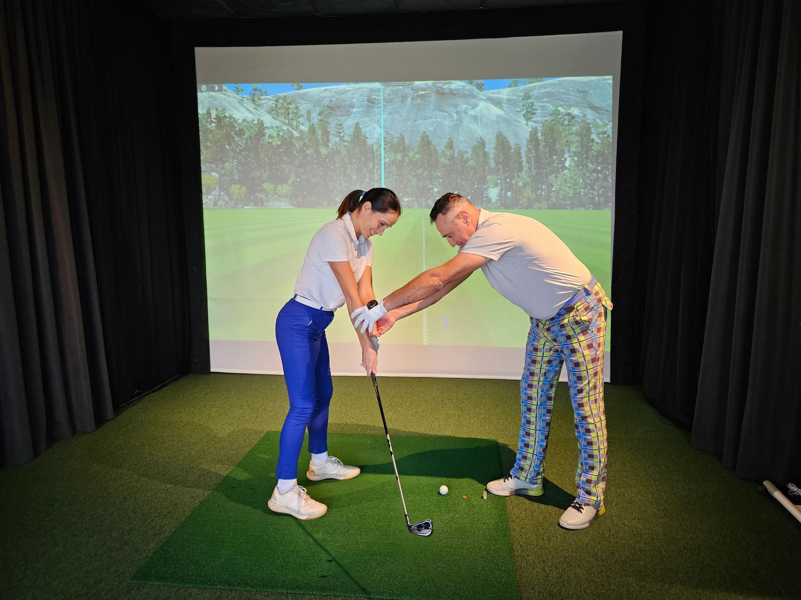 Golf coaching session